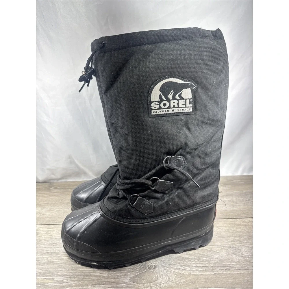 Sorel Glacier Men's Black Winter Snow Boots Size 8